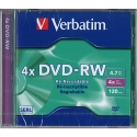 Verbatim DVD-RW 4.7GB, Branded, 4X in Slim JC (94836)