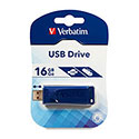 Verbatim USB Flash Drive, 16GB, Retractable, Blue, (97275)