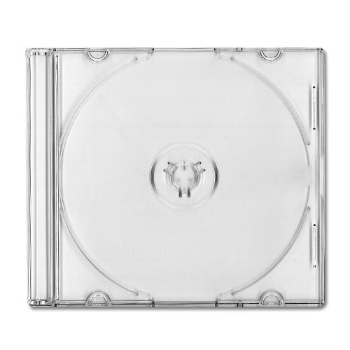 CD/DVD Slimline Trayless JC, Clear back (Holds 1) - Click Image to Close