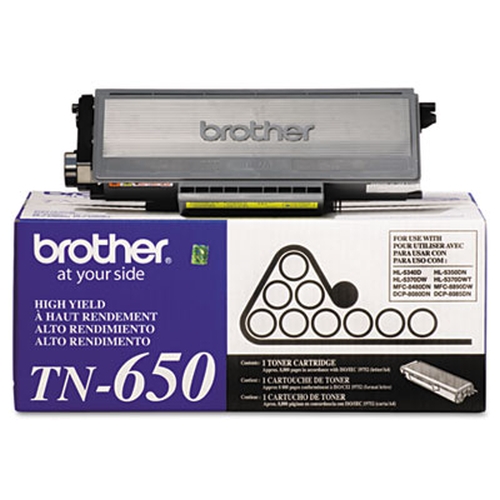 Brother High Yield Black Toner Cartridge, 8K Yield (TN650) - Click Image to Close