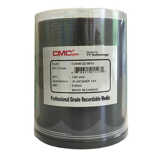 CMC DVD-R 4.7GB, 16X, 100/Spindle Silver (T-DMR-ZZ-SB16) - Click Image to Close