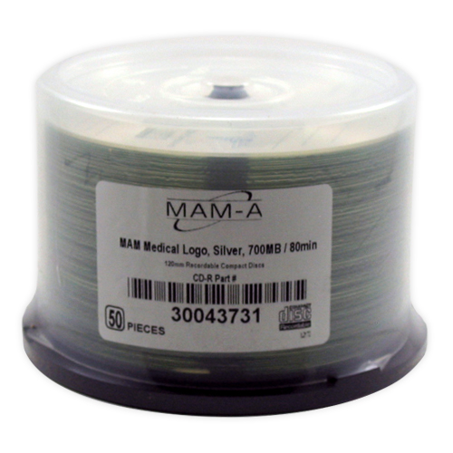MAM-A CD-R 80 Min. with Medical Logo on Silver, 50/SP (43731) - Click Image to Close
