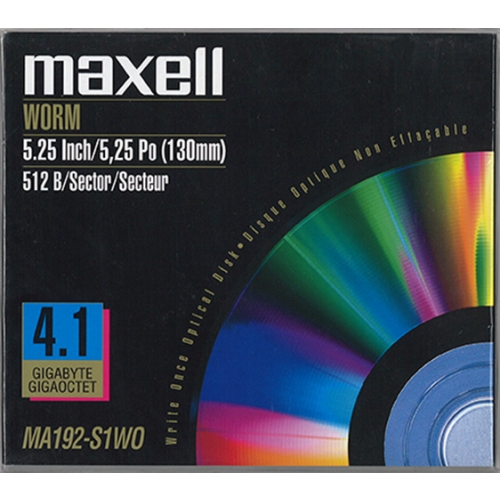 Maxell 5.25" WORM 4.1GB 512B/S (590710) - Click Image to Close
