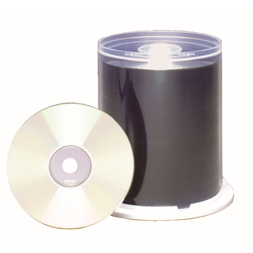 Maxell CD-R 80 Min. 48X 100/Spin. Printable White (648720) - Click Image to Close