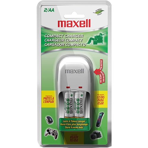 Maxell BC-100 Compact Charger for AA/AAA w/2 AA (888700) - Click Image to Close
