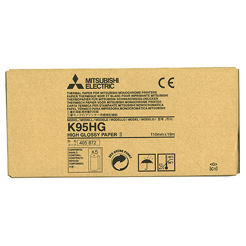 Mitsubishi High Gloss B&W Thermal Paper 5/BX (K-95HG) - Click Image to Close
