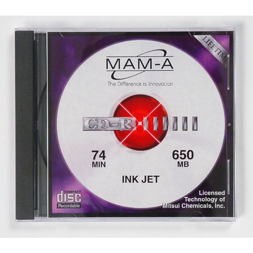 MAM-A CD-R 74 Minute 650MB Printable White (21142) - Click Image to Close