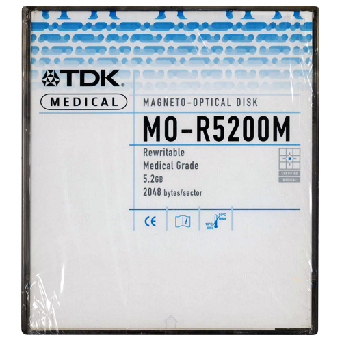 TDK 5.25" RW Optical 5.2GB 2048B/S (MO-R5200MBX) - Click Image to Close