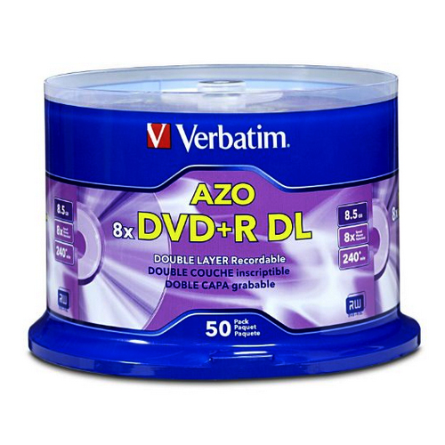 Verbatim DVD+R DL 8.5GB, Branded, 8X, 50/SP (97000) - Click Image to Close