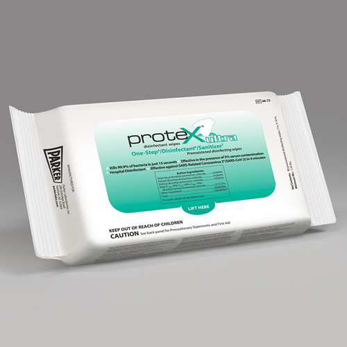 Parker Labs Protex Disinfectant Wipes 7"X10",80/PK (48-72) - Click Image to Close