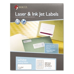 Maco 1" X 2 5/8" Laser Label 3000/BX (ML-3000)