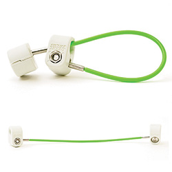 CABLE MGMT 6" GREEN CABLE TETHER - 12 PK W/KEY